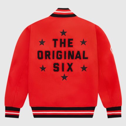 OVO Chicago Blackhawks Red Varsity Jacket