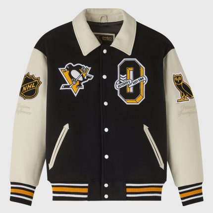 OVO x NHL Black Full-Snap Varsity Jacket