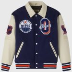 OVO x NHL Navy Full-Snap Varsity Jacket
