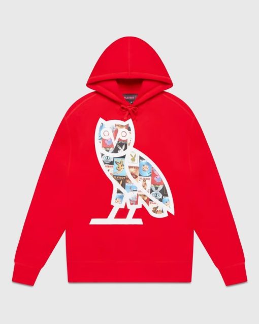 Ovo X Playboy Magazine Hoodie Red Ovo X Playboy Magazine Hoodie Red