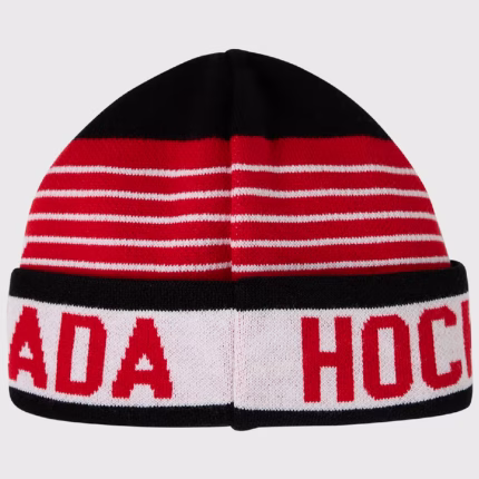 OVO X HOCKEY BLACK CUFFED KNIT HAT