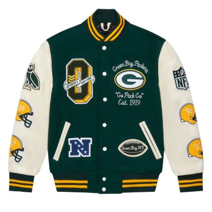 OVO Green Bay Packers Full-Snap Varsity Jacket