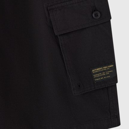 OVO Linen Ripstop Cargo Short - Black