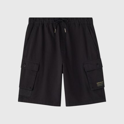 OVO Linen Ripstop Cargo Short - Black