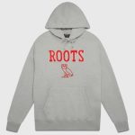 Ovo X Roots Athletics Owl-Hoodie Heather Grey