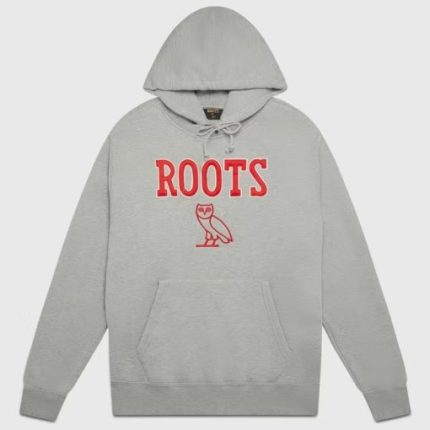 Ovo X Roots Athletics Owl-Hoodie Heather Grey